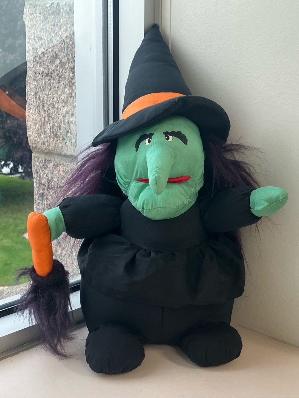 Green Witch Vintage Plush Toy Decor